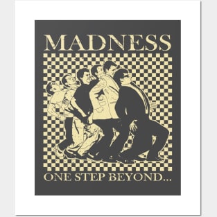 Madness - Retro Checkerboard Cream Posters and Art